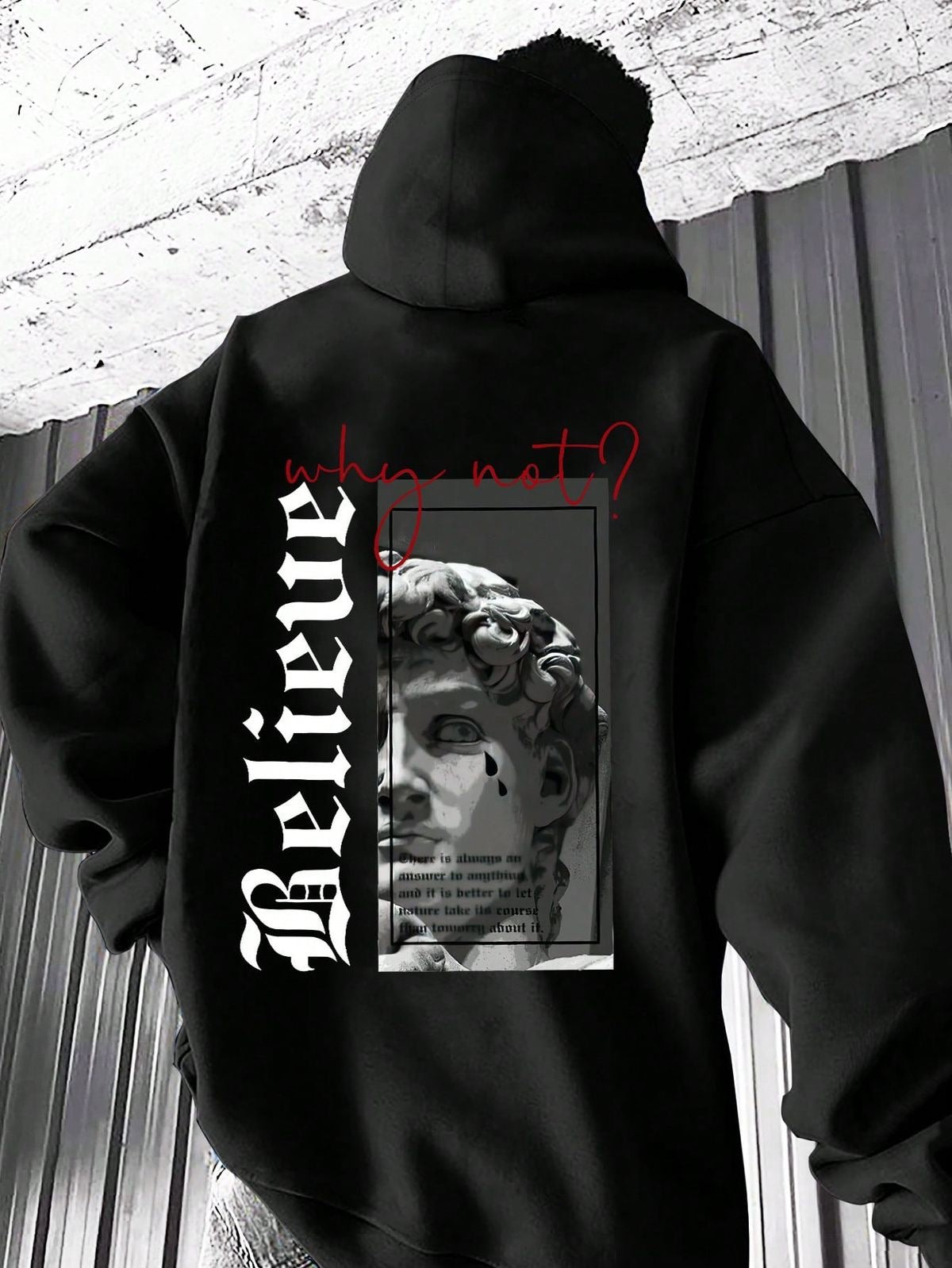 Echoes of Faith Crying David Statue Graphic Hoodie