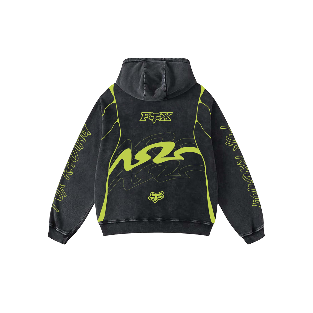 Fox Acid Wash Oversized Hoodie