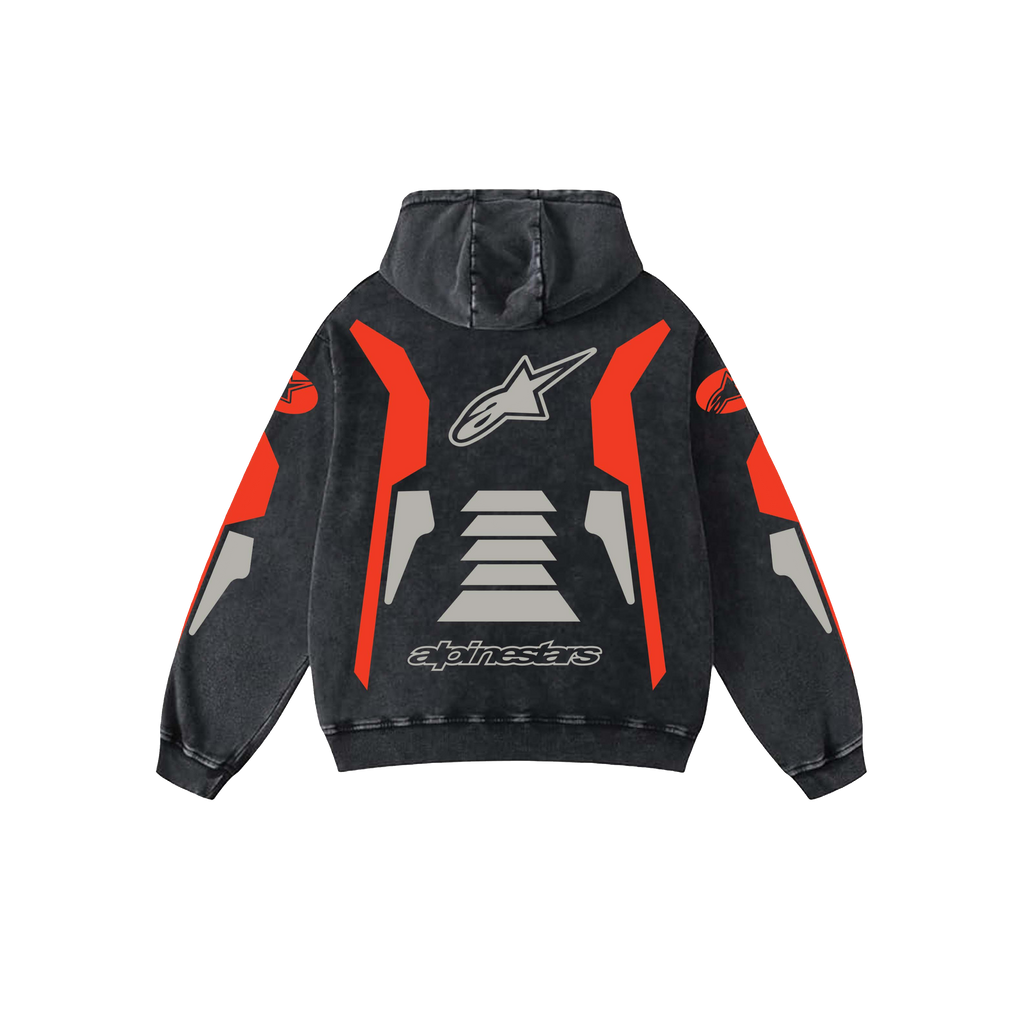 Alpinestar1 Acid Wash Oversized Hoodie