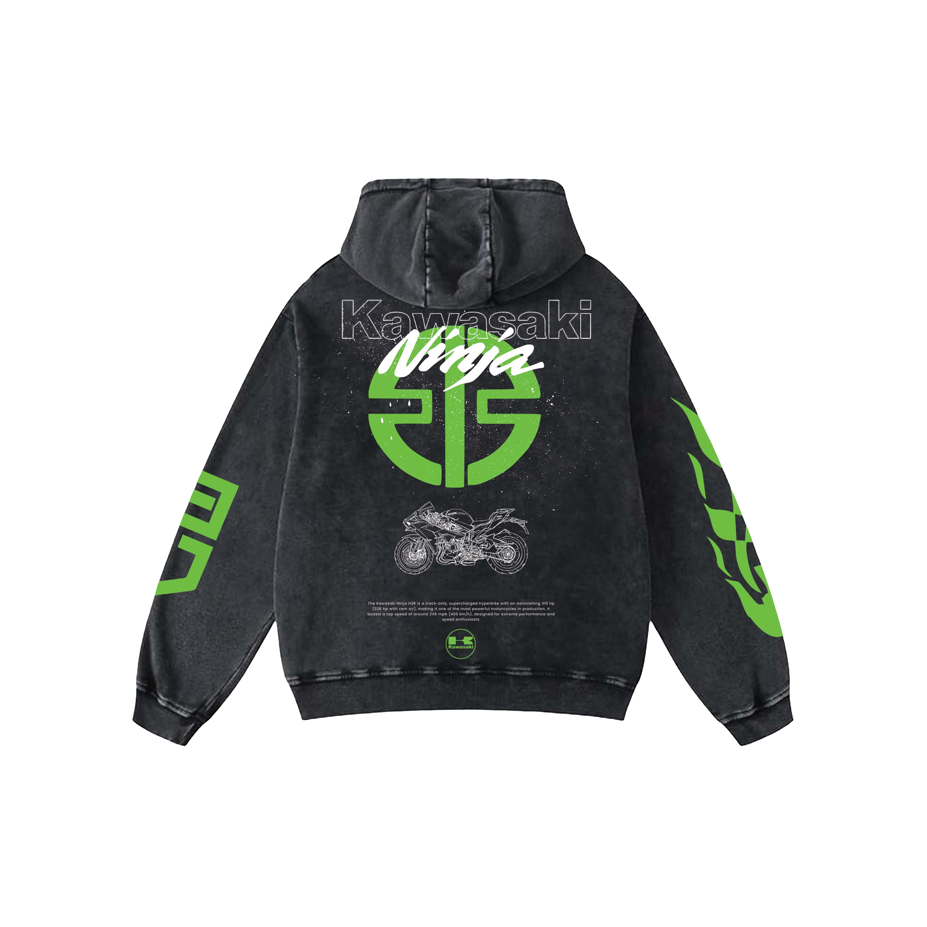 Ninja Acid Wash Oversized Hoodie