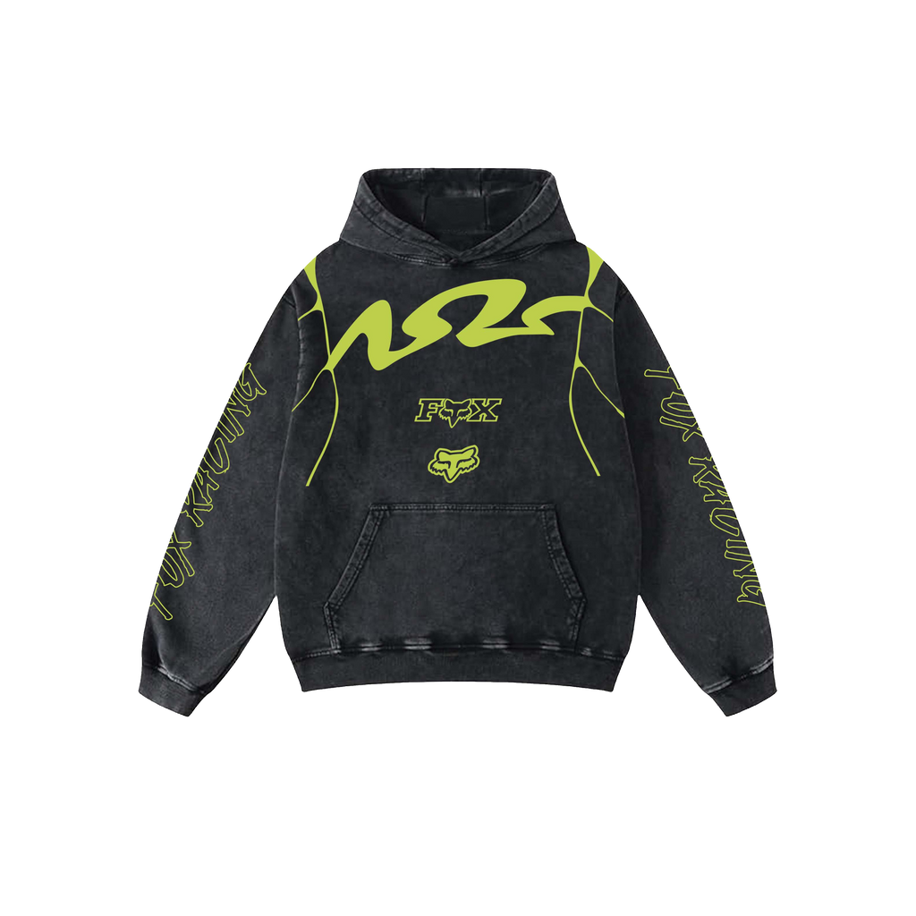 Fox Acid Wash Oversized Hoodie