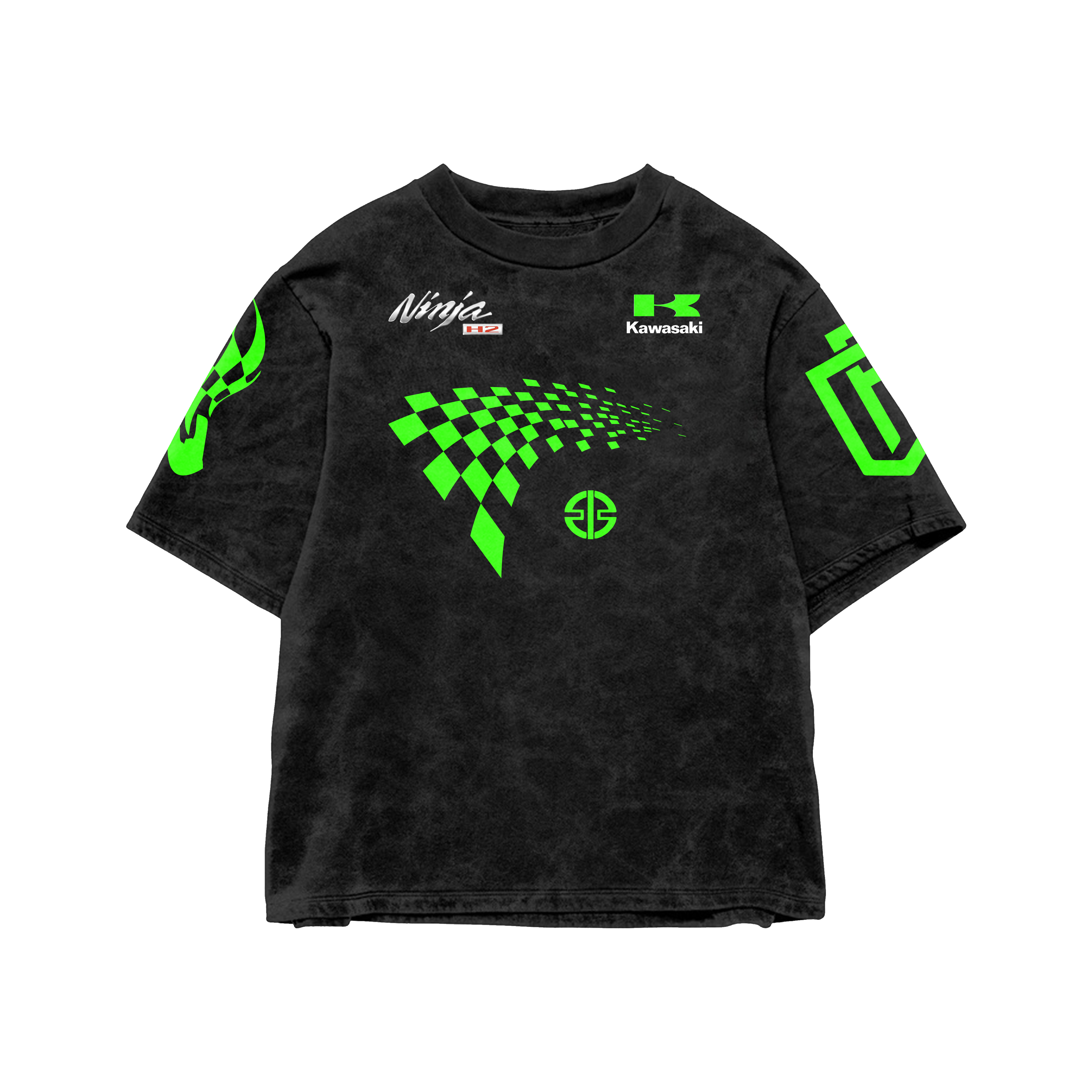 Kawasaki Acid Wash Oversized Tee