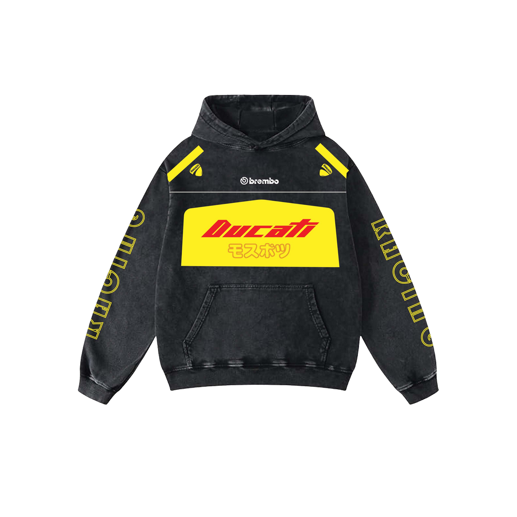 Ducati Acid Wash Oversized Hoodie