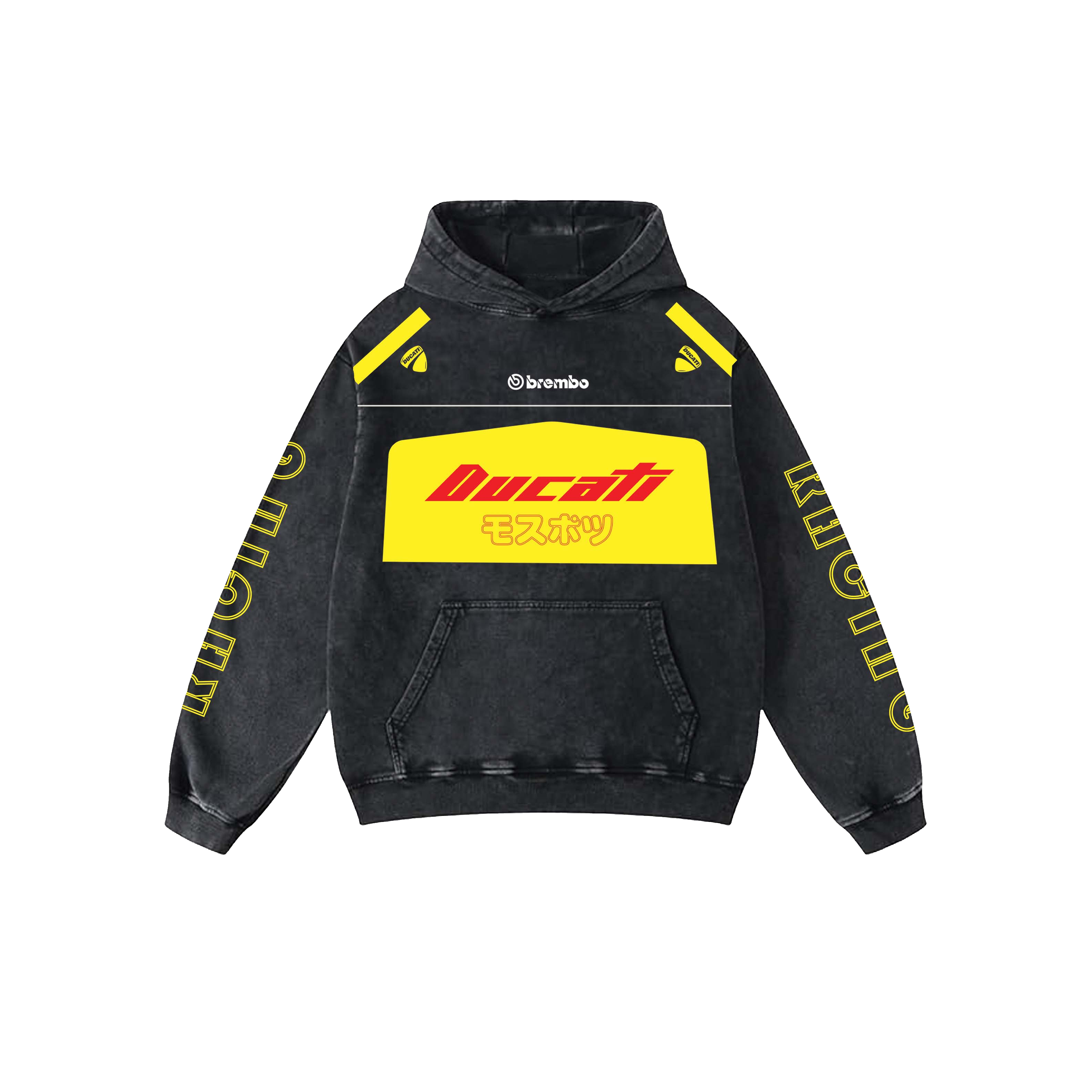 Ducati Acid Wash Oversized Hoodie