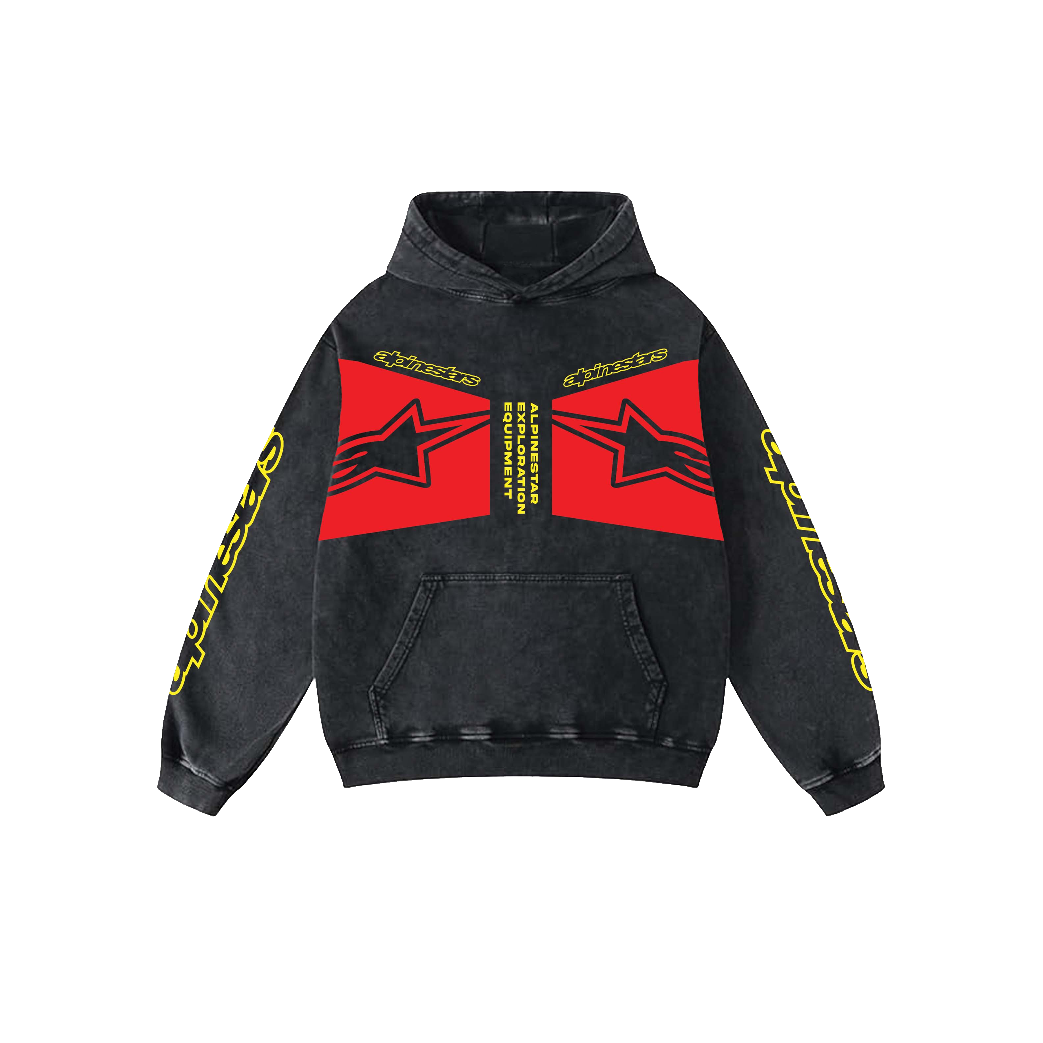 Alpinestar2 Acid Wash Oversized Hoodie