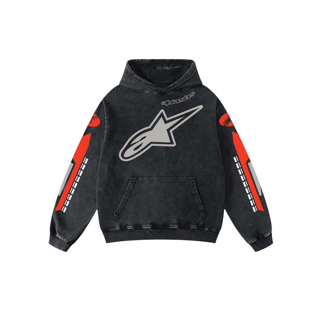 Alpinestar1 Acid Wash Oversized Hoodie