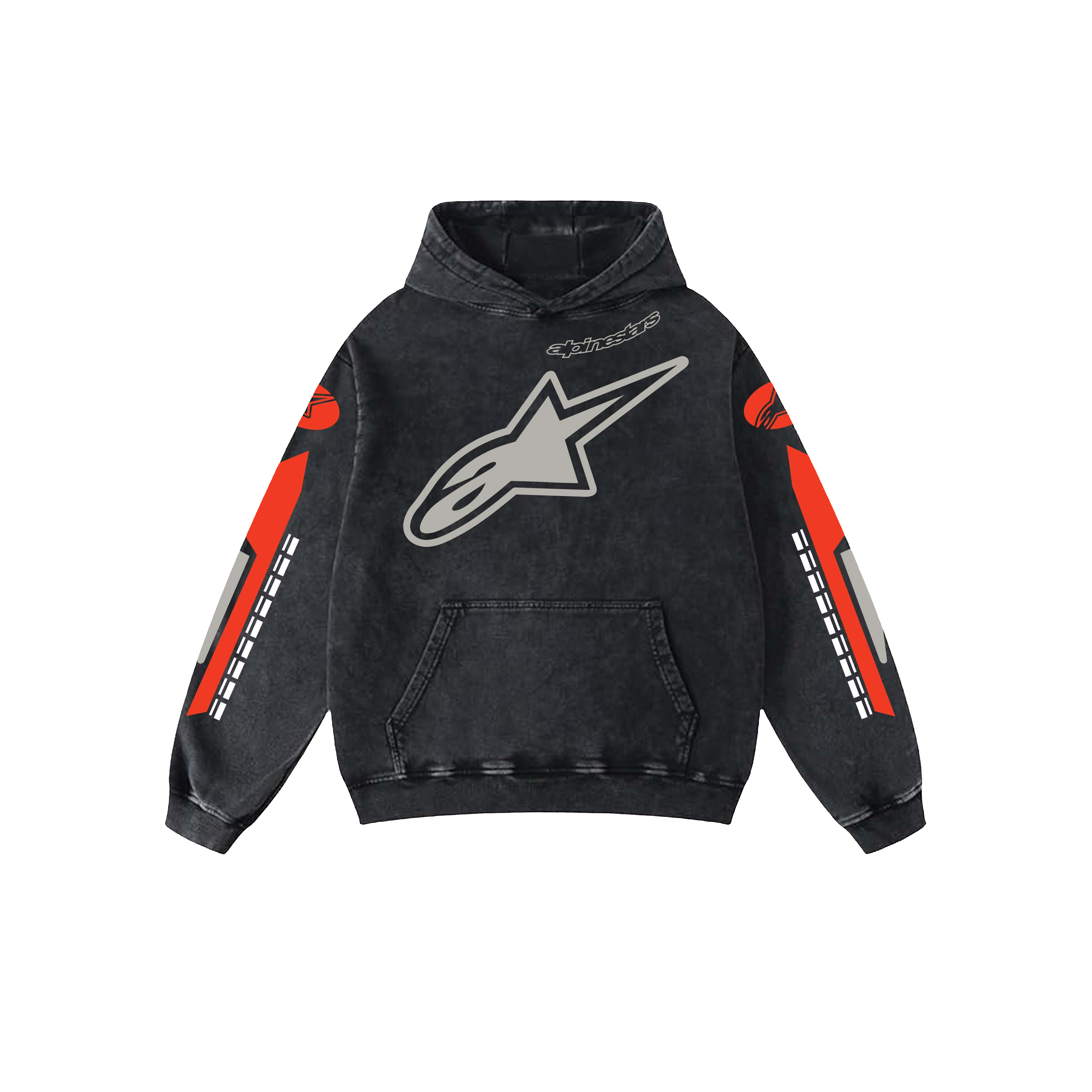 Alpinestar1 Acid Wash Oversized Hoodie