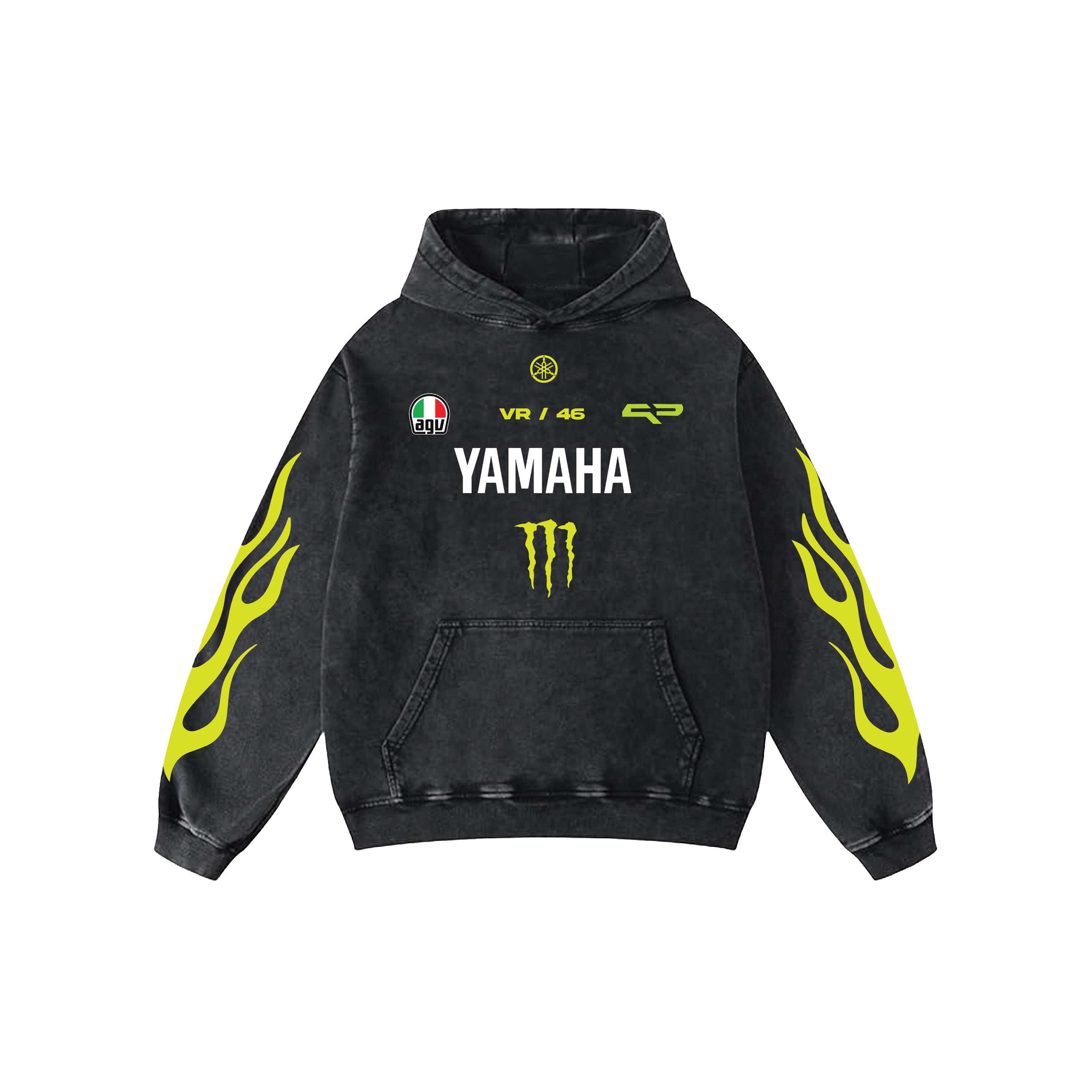 Yamaha Acid Wash Oversized Hoodie