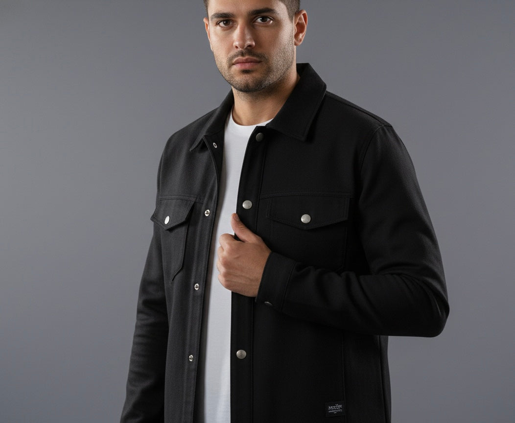 Black Utility Overshirt (Shacket)