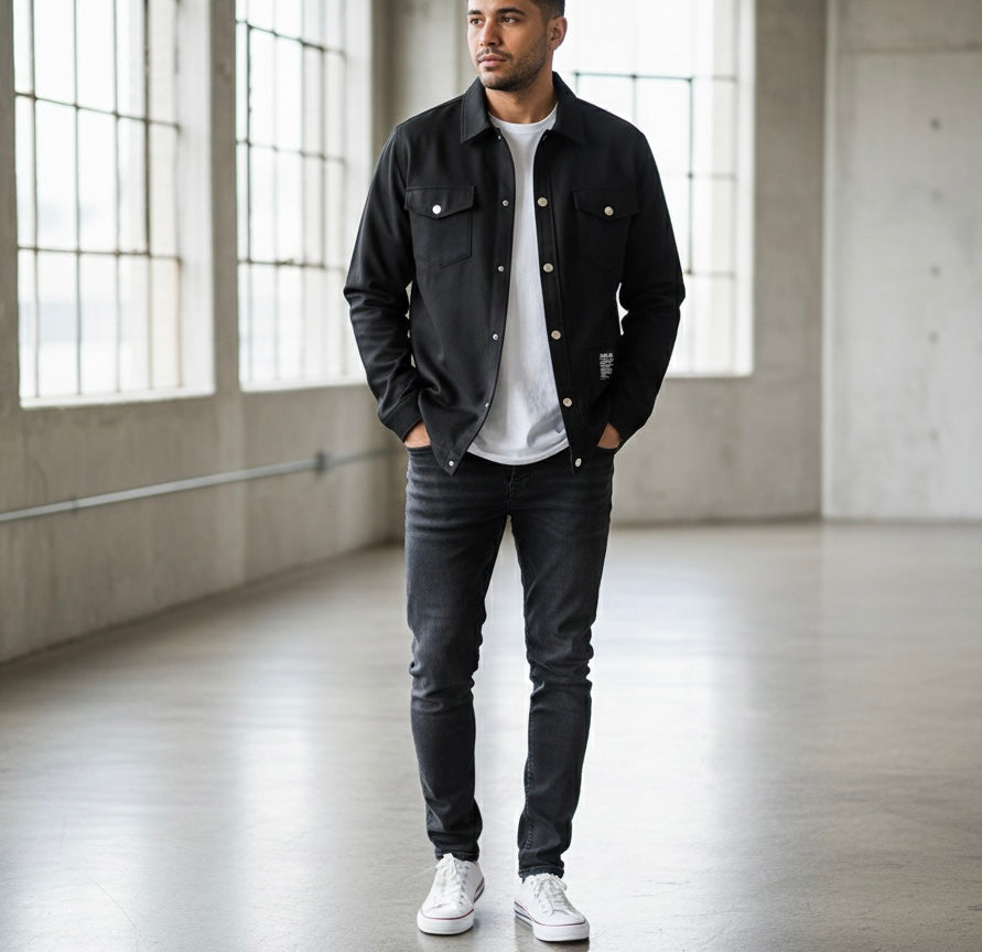 Black Utility Overshirt (Shacket)