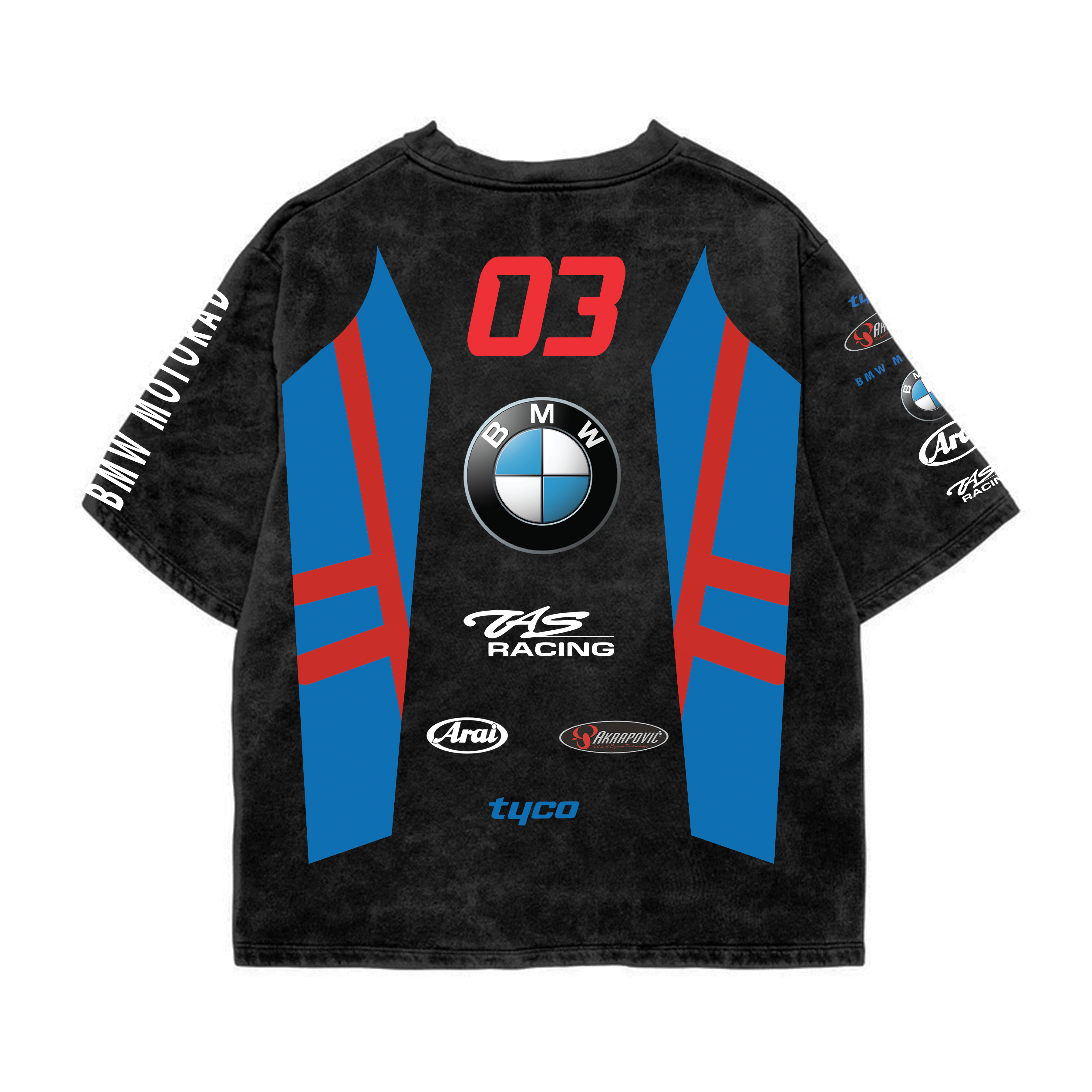 Bmw Acid Wash Oversized Tee