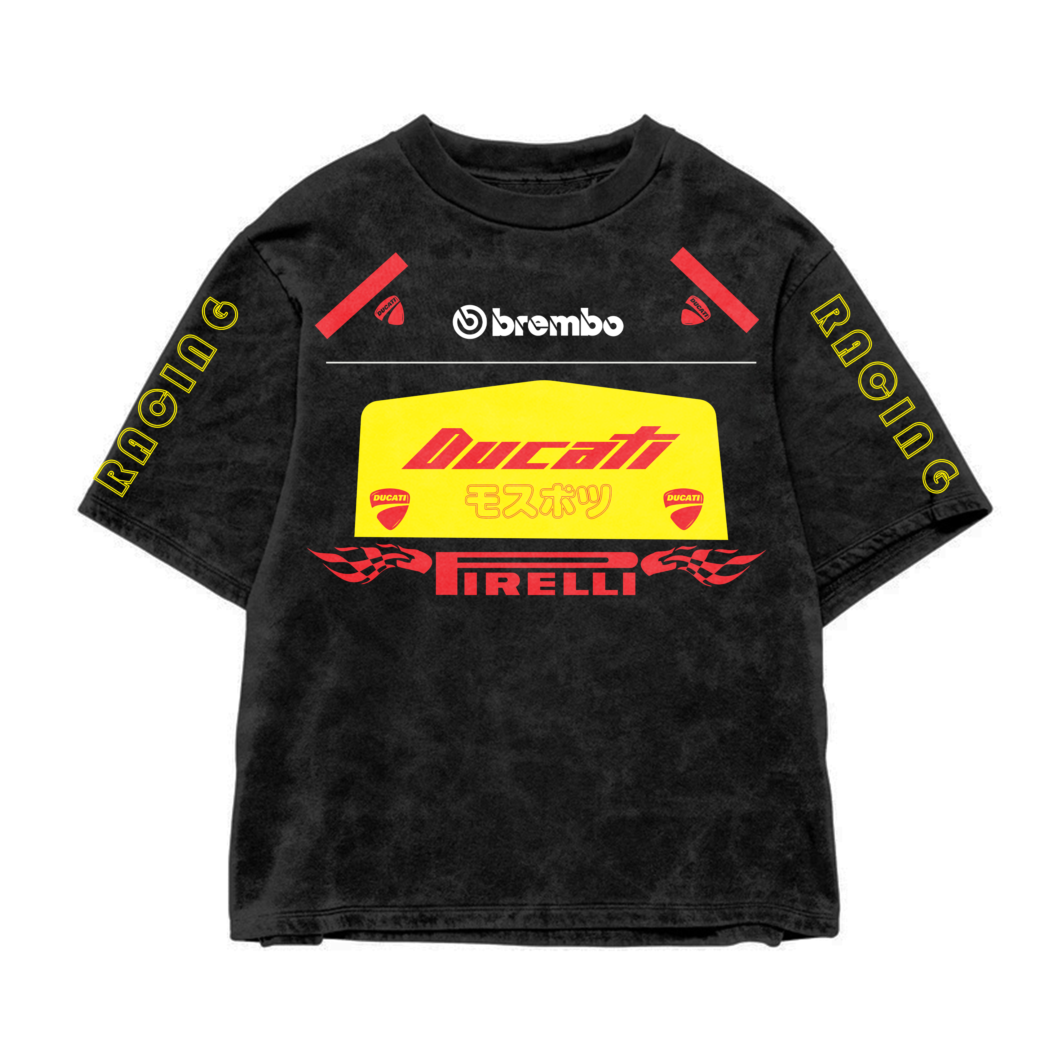 Ducati Acid Wash Oversized Tee